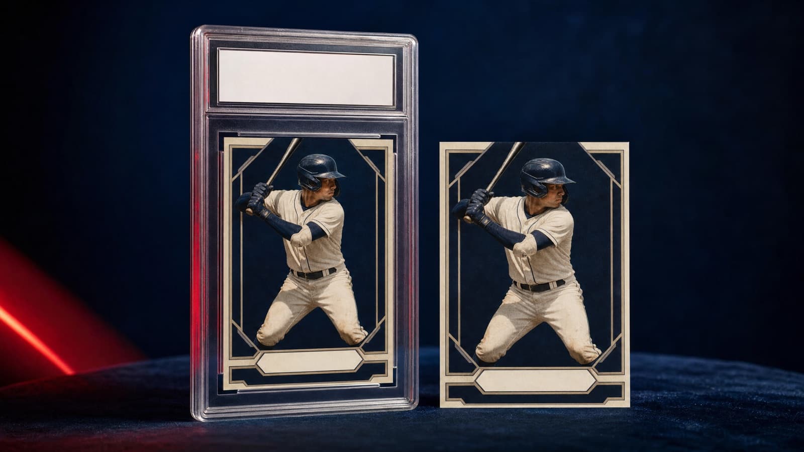 A graded slabbed trading card standing beside a raw ungraded card — should I get my cards graded